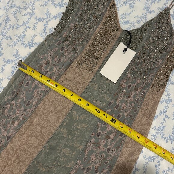 Zara Gray and Cream Midi Dress - Picture 5 of 6